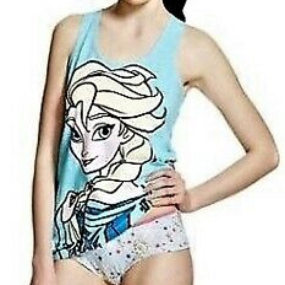 Womens Disney Frozen Elsa Tank Cami and Panty Set